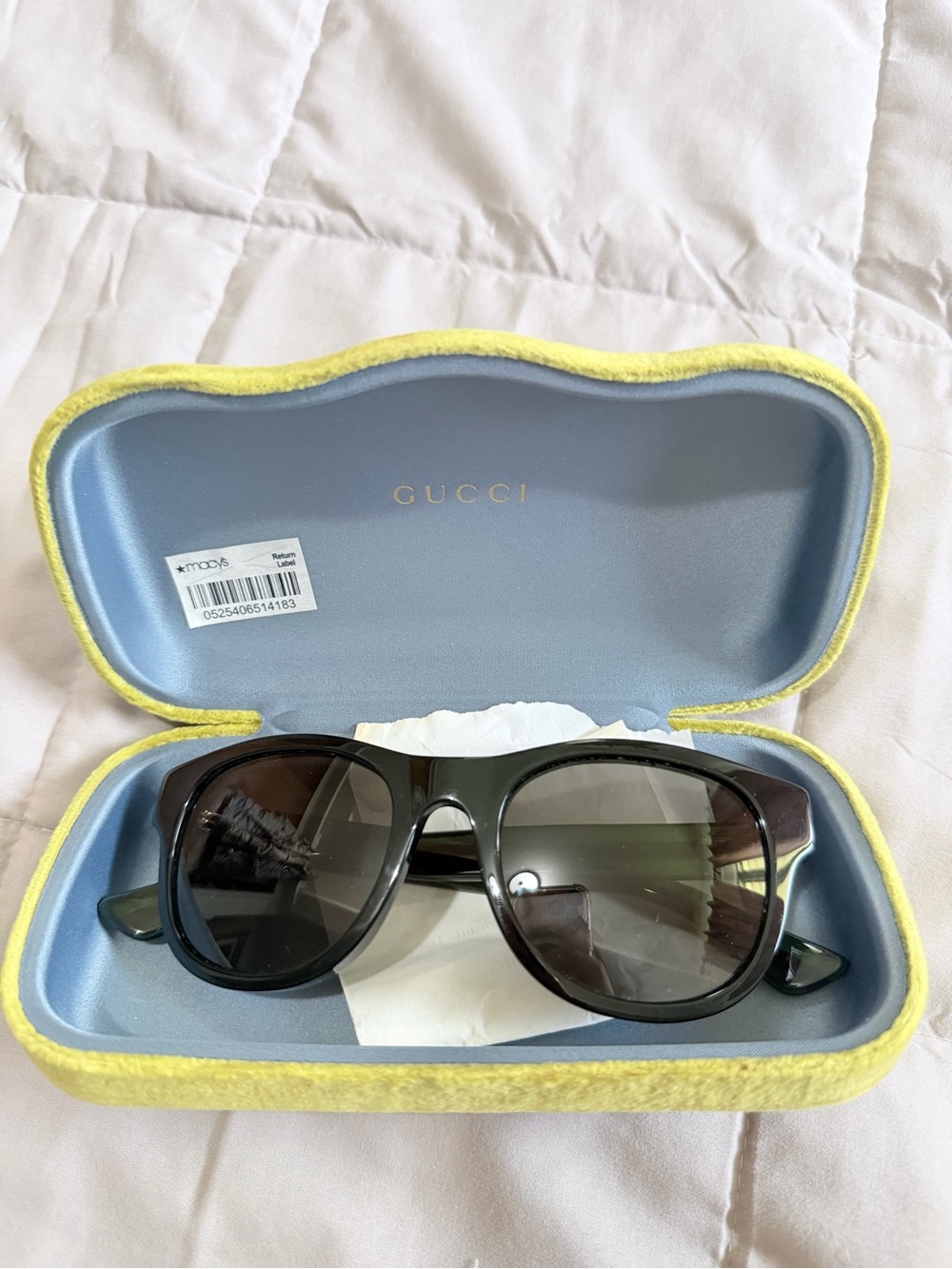 Gucci Black Frame Sunglasses with Dark Smoke Lenses